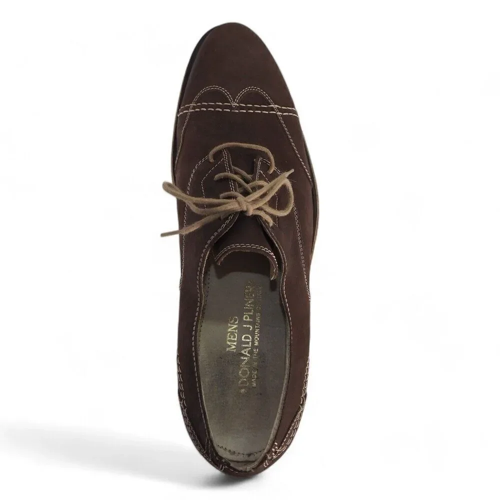 Donald‎ J. Pliner Codi Wingtip Cap Toe Nubuck Oxfords Brown Men's 10.5M